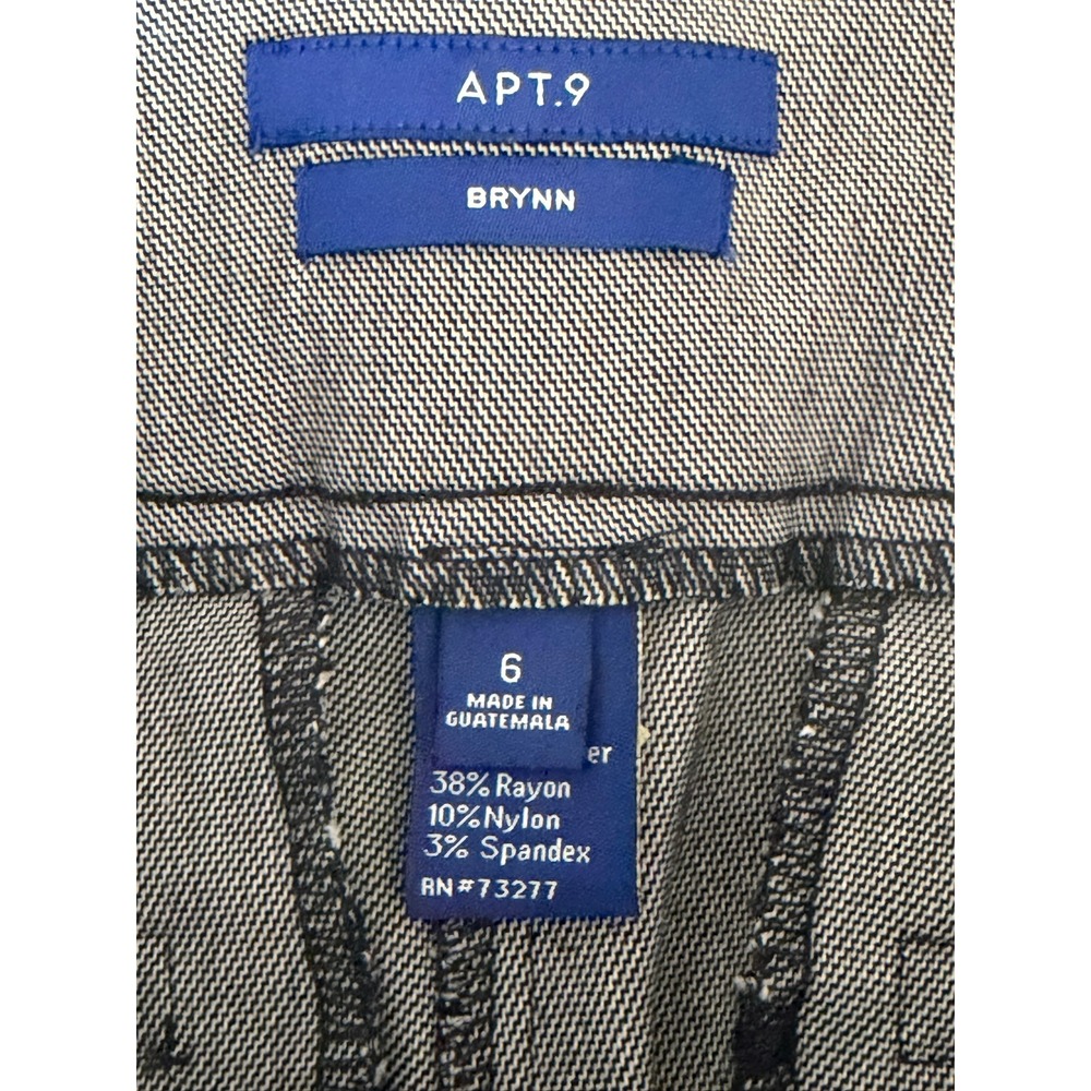 Brynn Womens Size 6 Navy White Micro Pattern Straight Leg Dress Pants - Picture 3 of 7